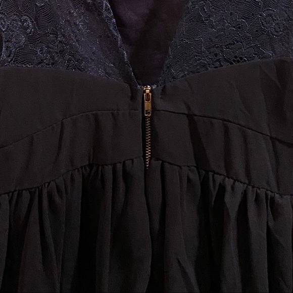 NWT! Navy Blue Lace Deep V Back Mini Dress - Picture 10 of 15